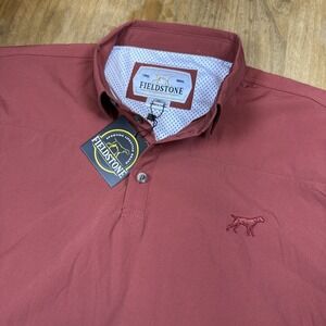 NWT Fieldstone Sportsman Men's Nylon Henley Pullover Sz XL Fishing Hunting Red